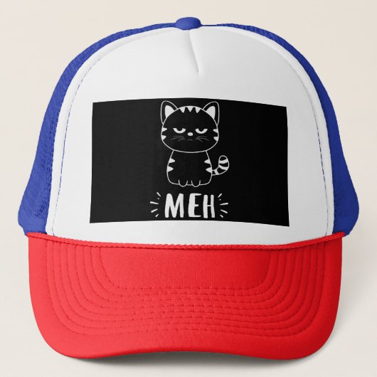 Meowy Cat Lovers Women Girls Meh Cat - Funny Cat Trucker Pet (Voorkant)