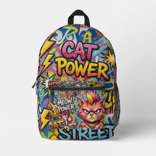 Meowy Cat Power Rugzak - Street Life Kat Geschenk