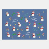 Meowy Cat Schattigee gepersonaliseerde kerst Inpakpapier Vel (Voorkant 3)