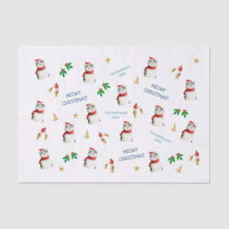 Meowy Cat Schattigee gepersonaliseerde kerst Tissuepapier