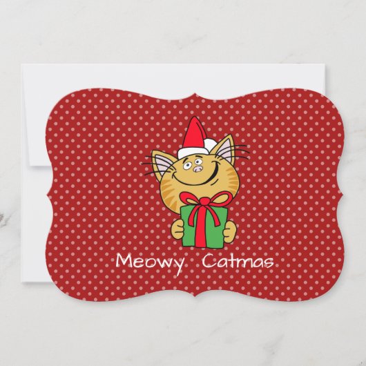 Meowy Catmas 5 x 7 inch standaard witte envelop. I Feestdagenkaart (Voorkant)