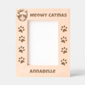 Meowy Catmas Aangepaste naam Cat Santa Gegraveerde Lijstjes (Voorkant)