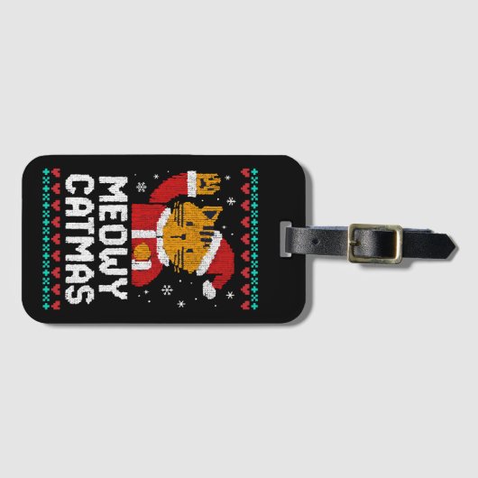 Meowy Catmas Bagagelabel (Voorkant (horizontaal))