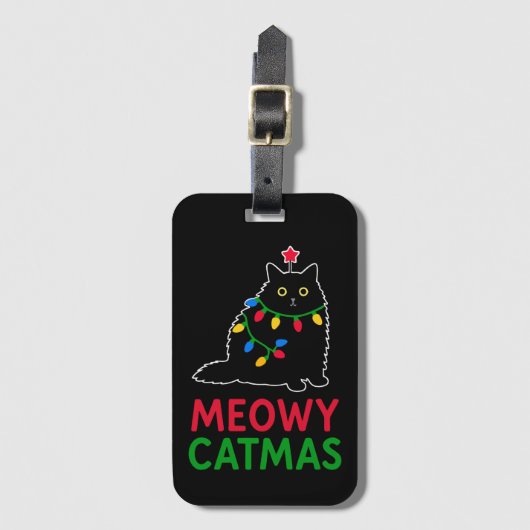 Meowy Catmas Bagagelabel (Voorkant (verticaal))