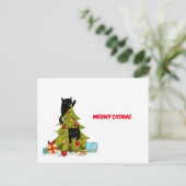 Meowy Catmas Black Funny Cats kerstBriefkaart Briefkaart (Staand voorkant)