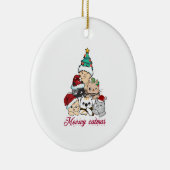 Meowy Catmas-boom Keramisch Ornament (Rechts)