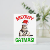 Meowy Catmas. Briefkaart (Staand voorkant)