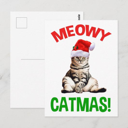 Meowy Catmas. Briefkaart (Voorkant / Achterkant)
