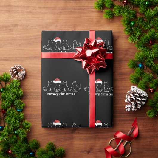 Meowy Catmas Cat Christmas Cute Kitten Cats Santa  Cadeaupapier (Feestdagen Geschenken)