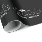 Meowy Catmas Cat Christmas Cute Kitten Cats Santa  Cadeaupapier (Rol Hoek)