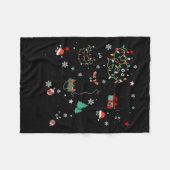 Meowy Catmas Cat Christmas Cute Kitten Cats Santa Fleece Deken (Voorkant (Horizontaal))