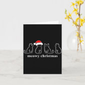Meowy Catmas Cat Christmas Cute Kitten Cats Santa  Kaart (Gele Bloem)