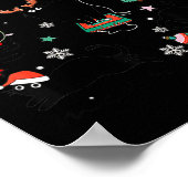 Meowy Catmas Cat Christmas Cute Kitten Cats Santa  Poster (Hoek)