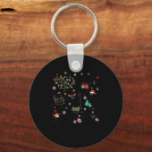 Meowy Catmas Cat Christmas Cute Kitten Cats Santa  Sleutelhanger (Voorkant)