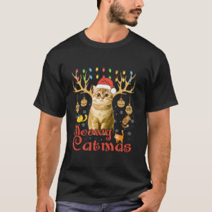 Meowy Catmas Cat Christmas Grappige Kerstvrouwen K T-shirt