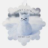 Meowy Catmas Cat Christmas Holiday Ornament Kaart (Voorkant)
