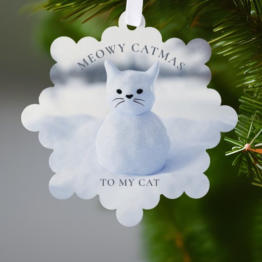 Meowy Catmas Cat Christmas Holiday Ornament Kaart