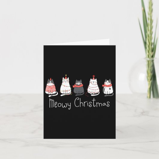 Meowy Catmas Cat Christmas Schattigee Katten Lover Kaart (Voorkant)