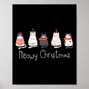 Meowy Catmas Cat Christmas Schattigee Katten Lover Poster