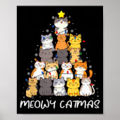 Meowy Catmas Cat Christmas Tree Merry Catmas Boys  Poster (Voorkant)