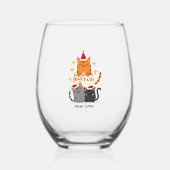 Meowy Catmas Cat Christmas Tree Xmas (3) Wijnglas Zonder Voet (Voorkant)