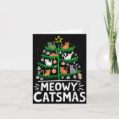 Meowy Catmas Cat Christmas Tree Xmas Funny Santa C Kaart (Voorkant)