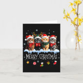 Meowy Catmas Cat Christmas Tree Xmas Girls Boys Fu Kaart (Gele Bloem)