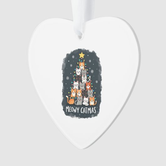 Meowy Catmas Cat Christmas Tree Xmas Girls Boys Fu Ornament (voorkant)
