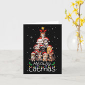 Meowy Catmas Cat Christmas Tree Xmas Holiday Manne Kaart (Gele Bloem)