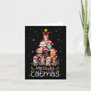 Meowy Catmas Cat Christmas Tree Xmas Holiday Manne Kaart