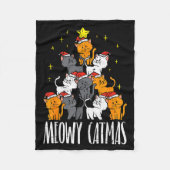 Meowy Catmas Cat Christmas Tree Xmas Pajamas Pjs W Fleece Deken (Voorkant)