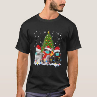 Meowy Catmas Cat Draag kerstfeestjes Quarant T-shirt
