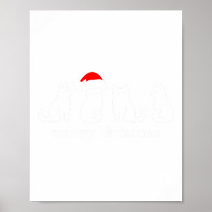 Meowy Catmas Cat Kerstmis Cute Kitten Santa Poster