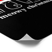 Meowy Catmas Cat Kerstmis Cute Kitten Santa Poster (Hoek)