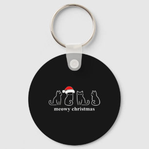 Meowy Catmas Cat Kerstmis Cute Kitten Santa Sleutelhanger