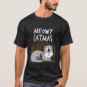 Meowy Catmas Cat Natitivity Kerstmis 2021 Christel T-shirt