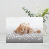 Meowy Catmas Cat Pet Foto Feestdagenkaart (Staand voorkant)