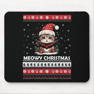 Meowy Catmas Cat Santa Christmas Kitten Xmas Ugly Muismat
