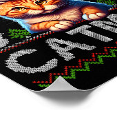 Meowy Catmas Cat Santa Christmas Kitten Xmas Ugly  Poster (Hoek)