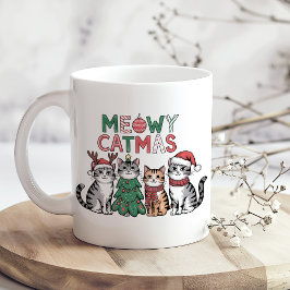 Meowy Catmas Cute Christmas Cats – Funny Holiday Koffiemok