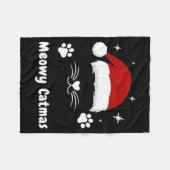 Meowy Catmas Cute Kitten Cats Santa Hat Christmas Fleece Deken (Voorkant (Horizontaal))