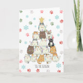 Meowy Catmas Feestdagen Kaart (Voorkant)
