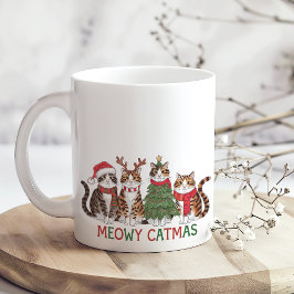 Meowy Catmas Funny Christmas Cats Holiday Gift Koffiemok