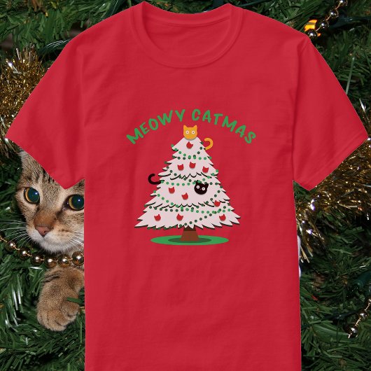 Meowy Catmas | Funny Christmas Tree Cats T-shirt
