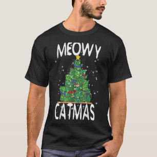 Meowy Catmas Funny kerstkat Tree Kinder Girls B T-shirt