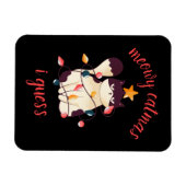 Meowy Catmas Funny Sarcastic Cat Lover Kerstmis Magneet (Horizontaal)