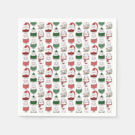 Meowy Catmas Grappig en Schattige X-mas Cat Servet