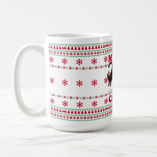 Meowy Catmas Holiday Design – Feestelijk en leuk Koffiemok (Links)