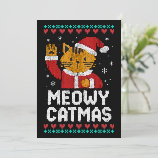 Meowy Catmas Kaart (Staand voorkant)