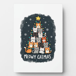 Meowy Catmas Kat Kerstboom Xmas Meisjes Jongens Fu Fotoplaat